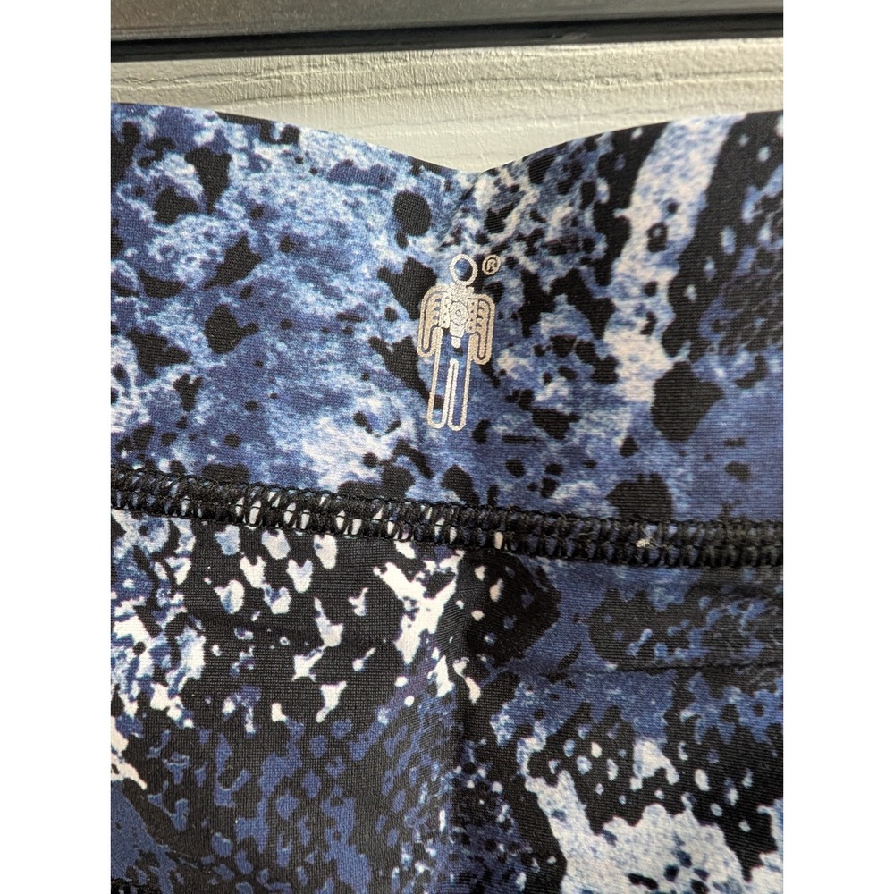 HPE Snakeskin‎ Leggings Women Blue Black Mesh Panel Activewear NWT - Size L - Picture 6 of 7